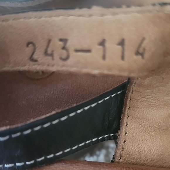 La Pinta Black Brown Leather Sandals Size 38 (US 7.5–8) Slingback Heels - Picture 8 of 9